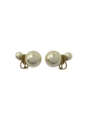 Dior Pearl Hoop Earrings Gold